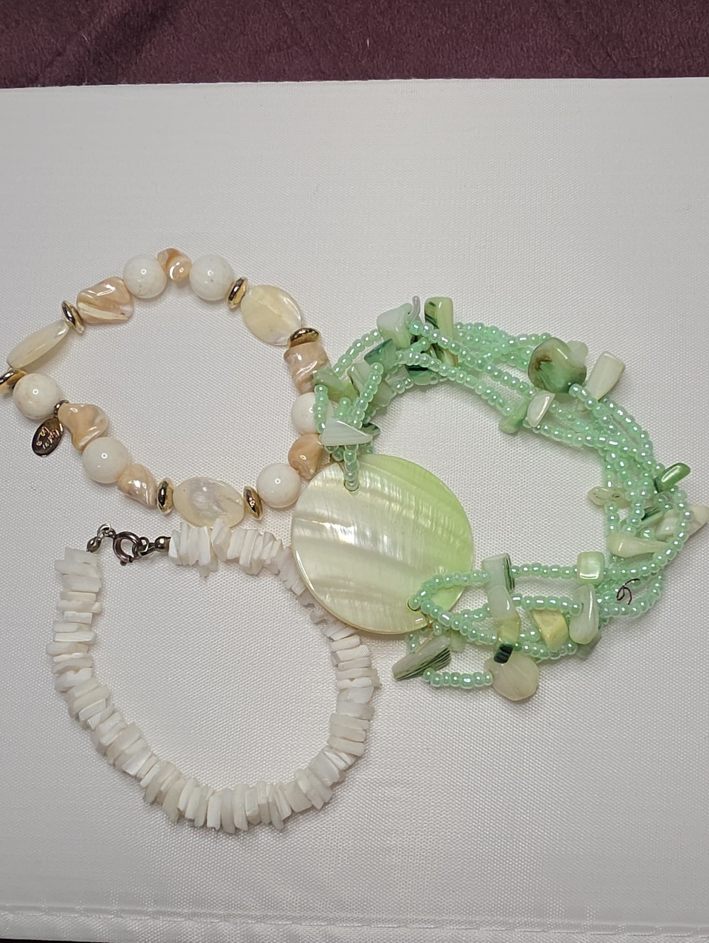 Green Shell Statement Beaded Bracelet - Women Jewelry